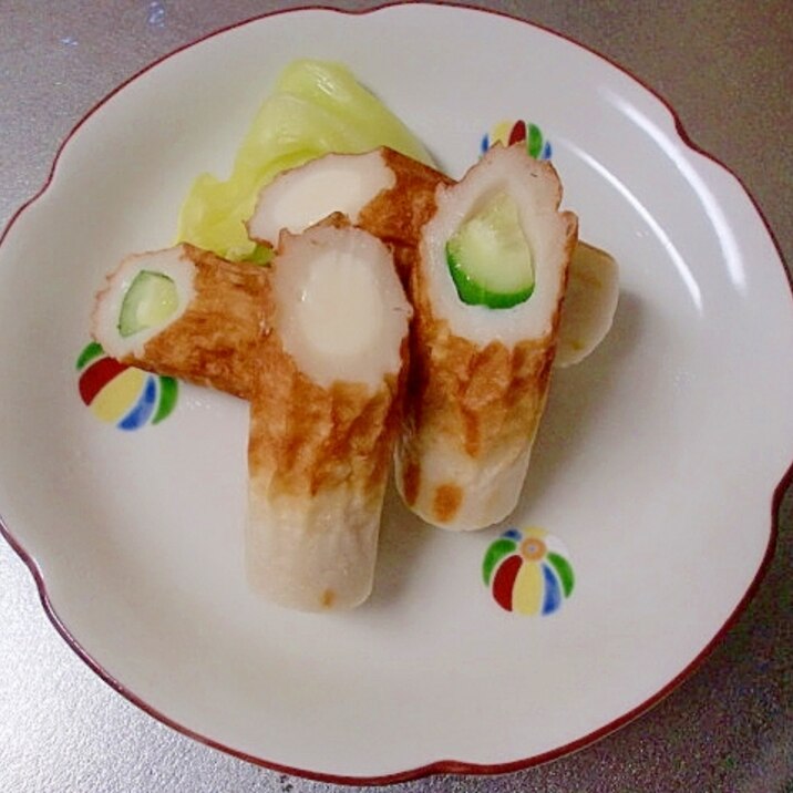 詰めて焼くだけの簡単ちくわキュウリとちくわチーズ